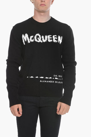 Crewneck Sweater with Contrasting Logo
