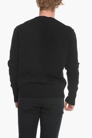 Crewneck Sweater with Contrasting Logo