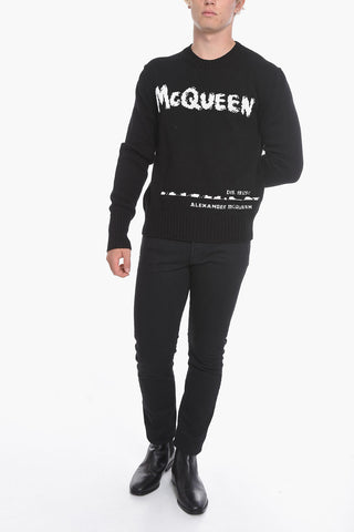 Crewneck Sweater with Contrasting Logo