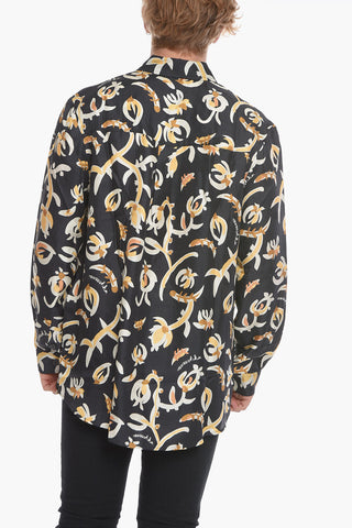 Camicia Pigiama JARI Floreale in Twill di Seta