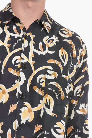 Camicia Pigiama JARI Floreale in Twill di Seta