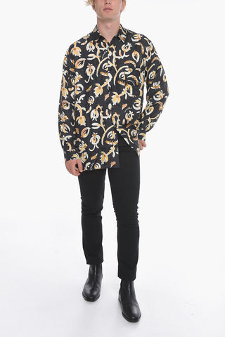 Camicia Pigiama JARI Floreale in Twill di Seta