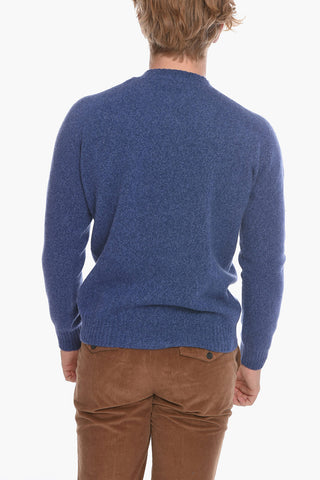 Virgin Wool and Cashmre Crew-Neck Sweater with Rib Cuffs