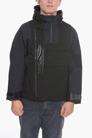 BLK Multipocketed Windbreaker with Decentralized Zip