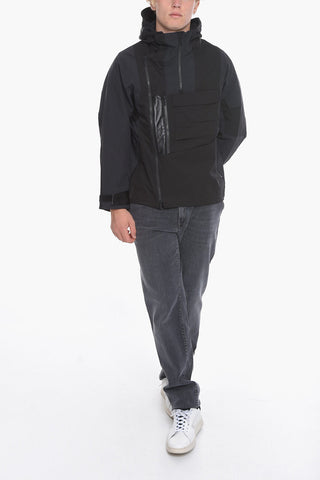 BLK Multipocketed Windbreaker with Decentralized Zip