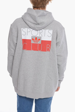 Felpa Hoodie in Cotone Felpato con Logo