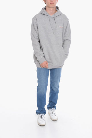Felpa Hoodie in Cotone Felpato con Logo