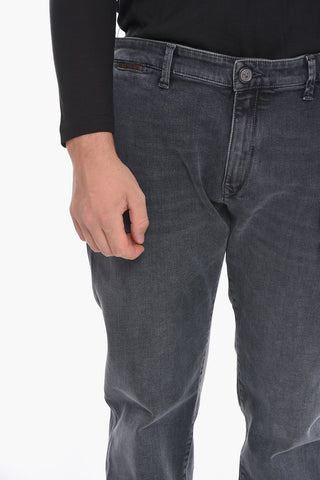 ID Regular Fit Denims with Leather Details 18cm