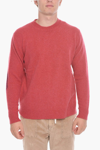 Virgin Wool Crew-Neck Sweater with Contrast Patches