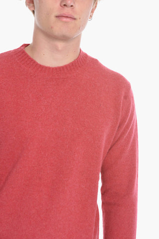 Virgin Wool Crew-Neck Sweater with Contrast Patches