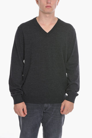 Maglia in Lana Vergine con Collo a V