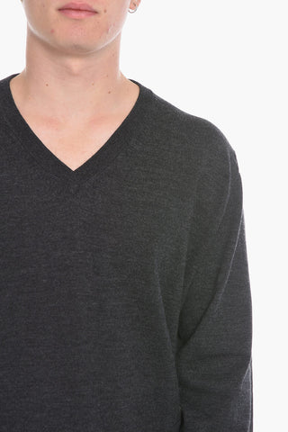 Maglia in Lana Vergine con Collo a V