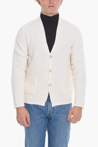 Solid Color Virgin Wool Cardigan