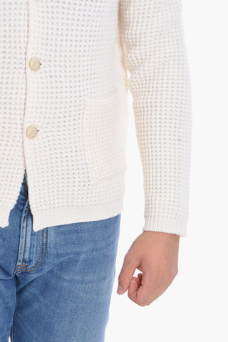 Solid Color Virgin Wool Cardigan