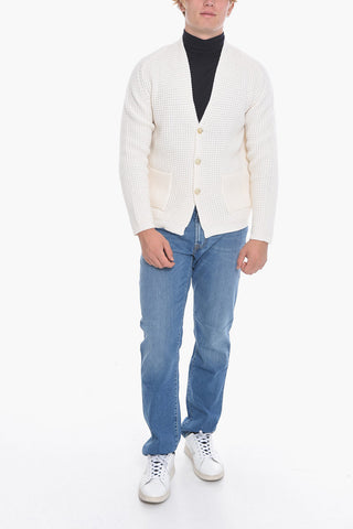 Solid Color Virgin Wool Cardigan