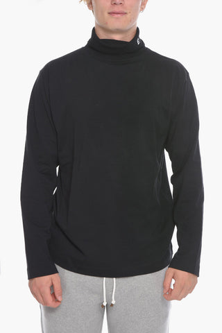 T-shirt a Collo Alto con Logo Ricamato