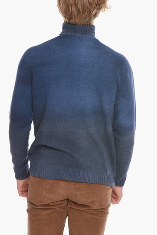 Shaded Effect Virgin Wool Turtleneck Sweater
