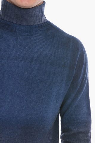 Shaded Effect Virgin Wool Turtleneck Sweater