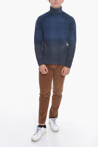 Shaded Effect Virgin Wool Turtleneck Sweater