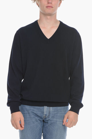 V-Neck Cashmere Sweater with Patches
