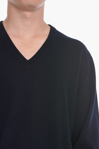 V-Neck Cashmere Sweater with Patches