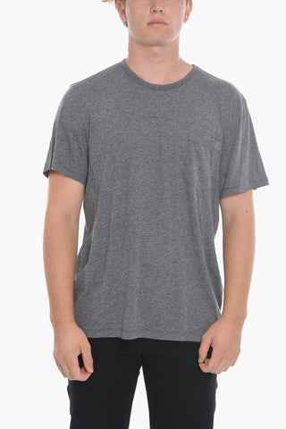 STANDARD LIMITED EDITION Solid Color Crew-Neck T-shirt With Breast Pocket