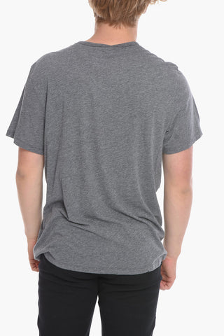 STANDARD LIMITED EDITION Solid Color Crew-Neck T-shirt With Breast Pocket