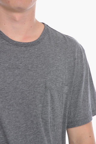 STANDARD LIMITED EDITION Solid Color Crew-Neck T-shirt With Breast Pocket