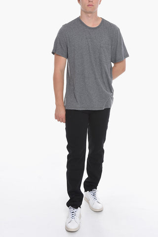 STANDARD LIMITED EDITION Solid Color Crew-Neck T-shirt With Breast Pocket