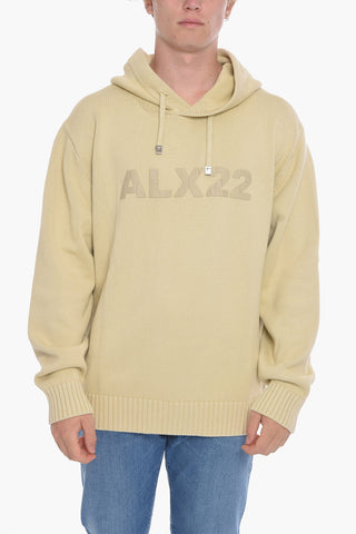 Cotton Hooded Sweater with Creped Logo
