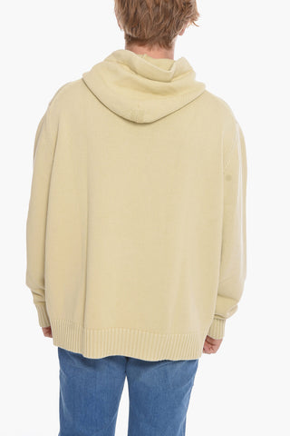Cotton Hooded Sweater with Creped Logo