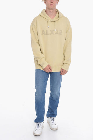 Cotton Hooded Sweater with Creped Logo
