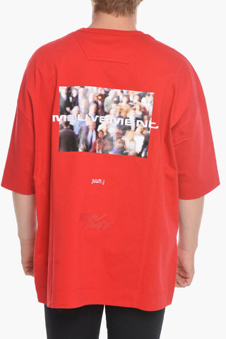 T-shirt Oversized con Ricamo MOUVEMENT sul Retro