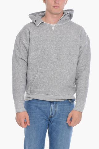 Cotton Hoodie with Raw cut Details
