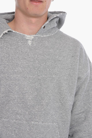 Cotton Hoodie with Raw cut Details