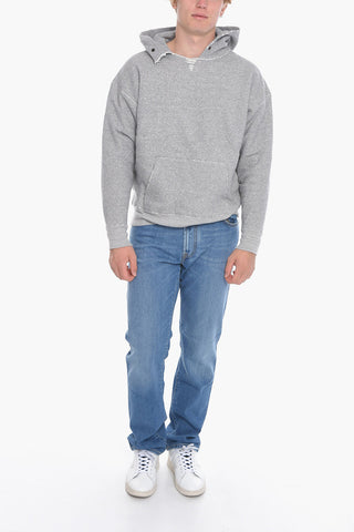 Cotton Hoodie with Raw cut Details