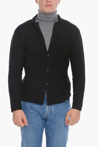 Checked Knitted Blazer