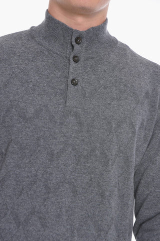 Maglia in Lana e Cashmere con Collo Abbottonato