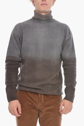 Virgin Wool and Cashmere Turtleneck Sweater