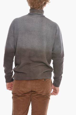 Virgin Wool and Cashmere Turtleneck Sweater