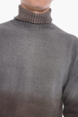 Virgin Wool and Cashmere Turtleneck Sweater