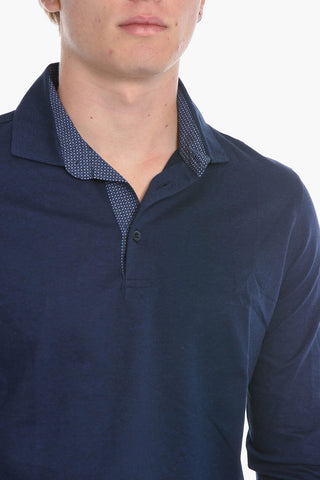 Polo in Cotone con Dettaglio Fantasia