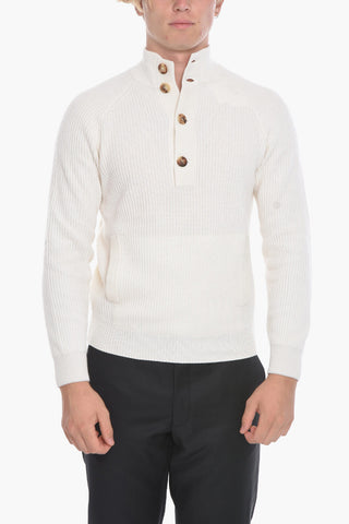 Cashmere Turtleneck Sweater with Buttons