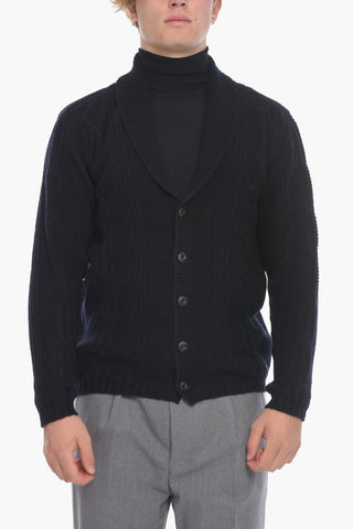 Cable Knit Virgin Wool Cardigan