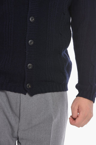 Cable Knit Virgin Wool Cardigan