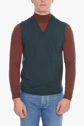 V Neck Virgin Wool Vest