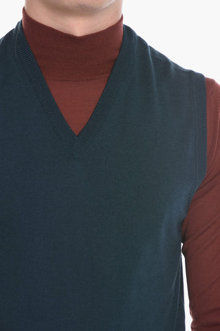 V Neck Virgin Wool Vest