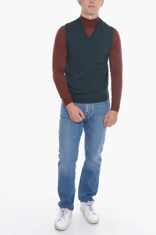 V Neck Virgin Wool Vest
