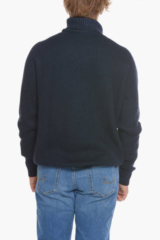 Maglia a Collo Alto in Lana Vergine Aran