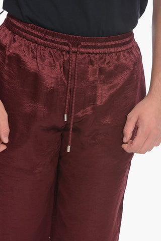 Jogger in Satin Effetto Crepe